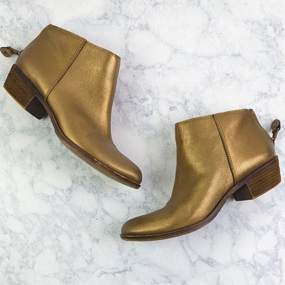 Gold Metallic Belvva Ankle Boots 